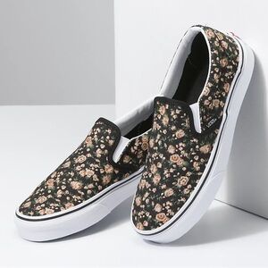 Vans Classic Kids Floral Slip-On Shoes - “Rose Dreams”